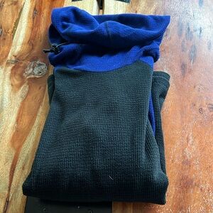 Melanzana men’s medium hoodie.  Black and blue